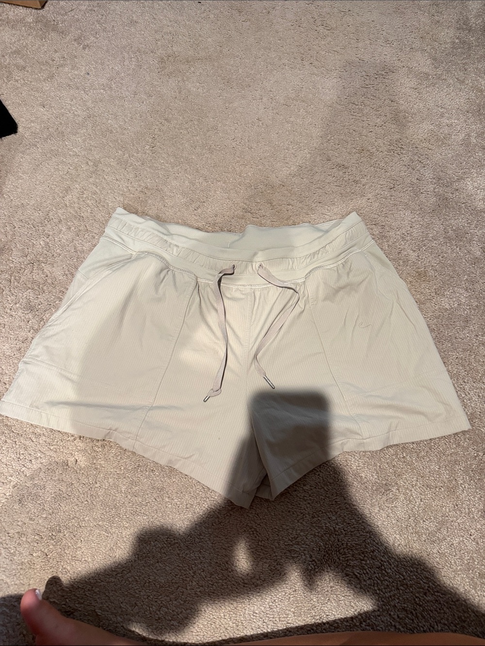 lululemon athletica Light Cream Athletic Drawstring Shorts